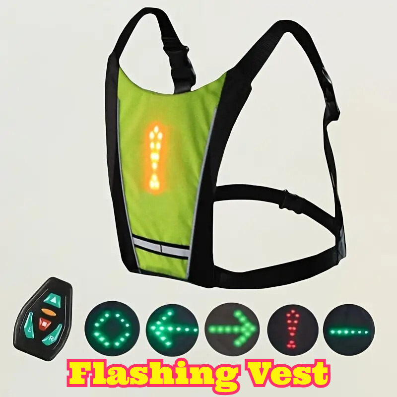 Running Visibility Gear - LED-Fernbedienungs-Sicherheitsweste mit Blinklicht, Hochsichtbare Warnausrüstung für