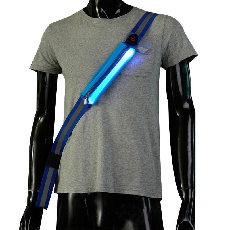 Running Visibility Gear - T3LB Hochsichtbare LED-Reflektor-Gürtelschärpe, wiederaufladbare LED-Leucht-Laufgürtel, Nachtlauf-Sicherheitsausrüstung