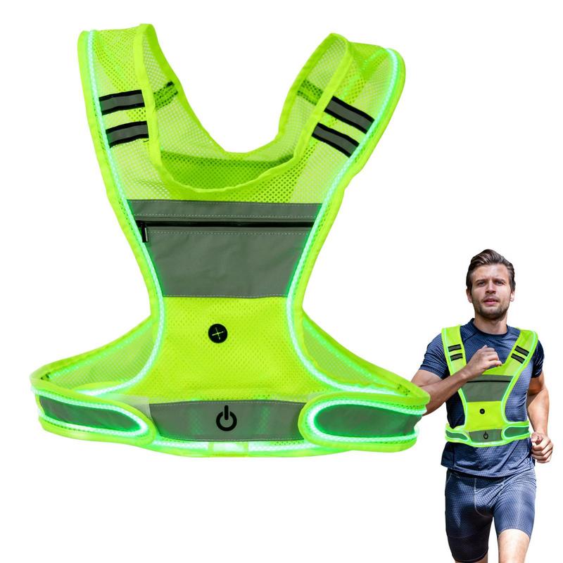 Running Visibility Gear - LED-Leuchten, Laufweste, vorderer Lichtwinkel, verstellbare Nachtlichtweste