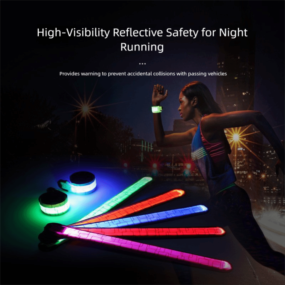 Running Visibility Gear - Nachtlaufarmband im Batterie-Stil, 5 Farben, hohe