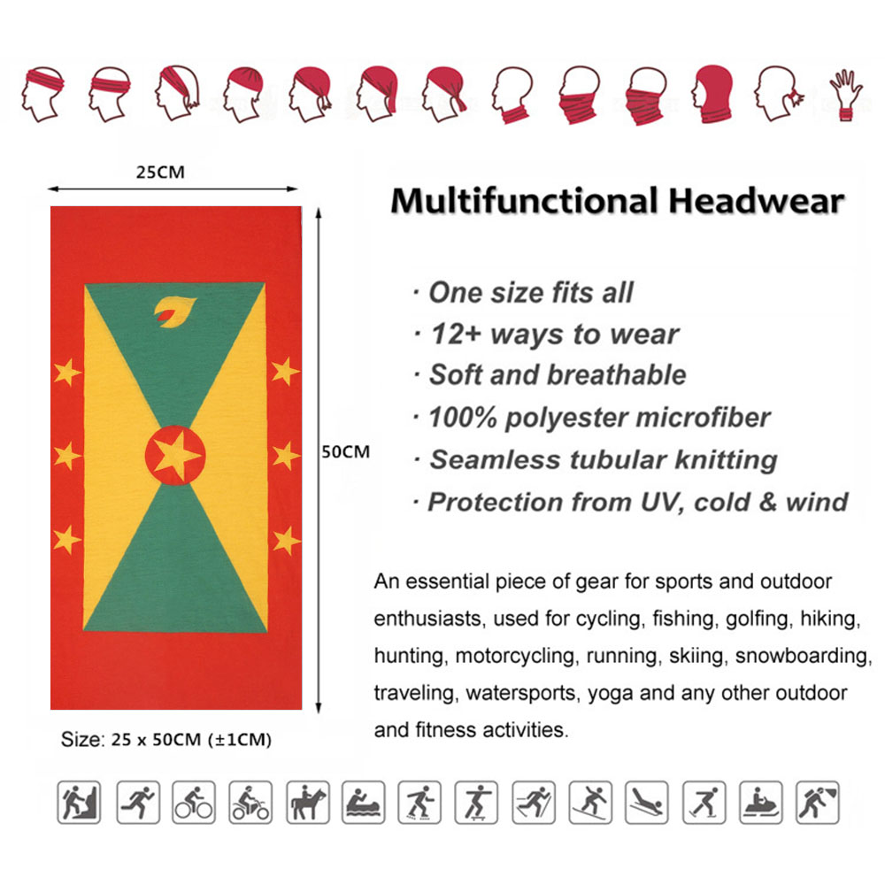 Grenada Flagge Muster Gesicht  – Running Gear Autumn Bewertung und Preis